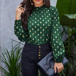 Emerald green blouse